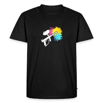 Paintball Gun Silhouette Airsoft Fan Painting - Men's Premium Organic T-Shirt - black - Front - Nico (187cm)