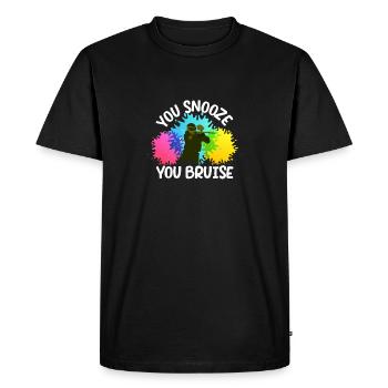 Elle somnole elle meurtris drôle de joueur de paintball - T-shirt Premium bio Homme - noir - Devant - Nico (187cm)