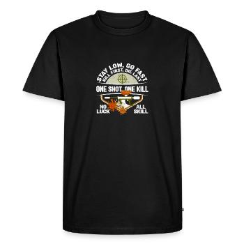 Stay Low Go Fast Funny Paintball Player Paint - T-shirt Premium bio Homme - noir - Devant - Nico (187cm)