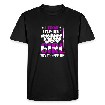 Je sais que je joue comme une fille Billard Piscine Billiard pl - T-shirt Premium bio Homme - noir - Devant - Nico (187cm)