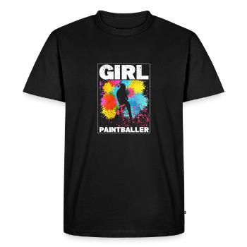 Fille Paintballer Player Paintball Femme - T-shirt Premium bio Homme - noir - Devant - Nico (187cm)