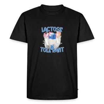 Produits laitiers tolérants au lactose Lait Drôle de laitier - T-shirt Premium bio Homme - noir - Devant - Nico (187cm)
