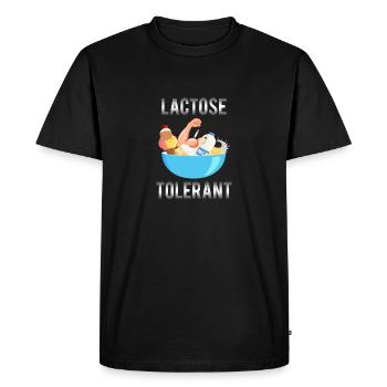 Produits laitiers amusants tolérants au lactose Végétalien gratuit - T-shirt Premium bio Homme - noir - Devant - Nico (187cm)
