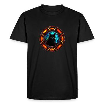 Cool Stained Glass Art Cat pour hommes et femmes - T-shirt Premium bio Homme - noir - Devant - Nico (187cm)