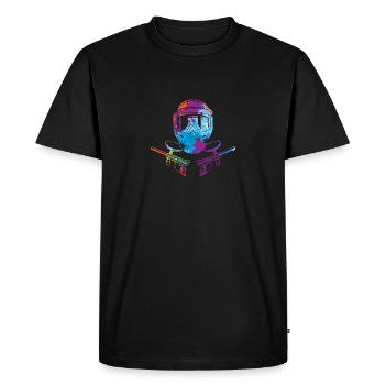 Joueur de paintball Amateur de paintball Peinture fraîche - T-shirt Premium bio Homme - noir - Devant - Nico (187cm)