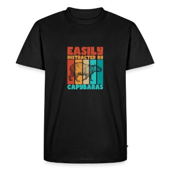 Easily Distracted By Capybaras Capibara Owner Mamm - Men's Premium Organic T-Shirt - black - Front - Nico (187cm)