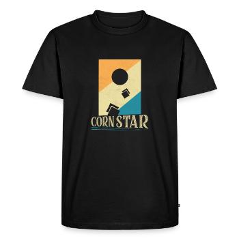 Corn Star Cornhole Bean Bag Toss - Men's Premium Organic T-Shirt - black - Front - Nico (187cm)