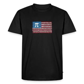 Juillet 4 Pi Day American Flag Mathematics USA - T-shirt Premium bio Homme - noir - Devant - Nico (187cm)