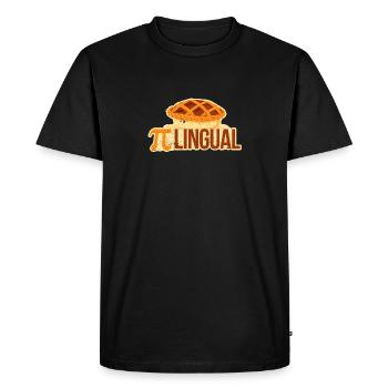 PiLingual Bilingue Gâteau Drôle Pi Day - T-shirt Premium bio Homme - noir - Devant - Nico (187cm)