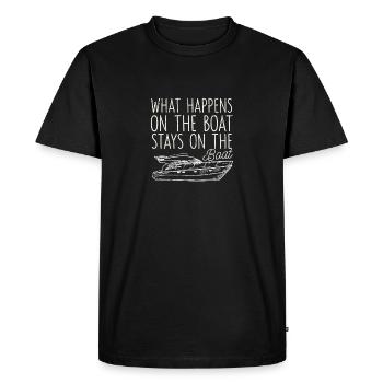 Ce qui se passe sur le bateau reste sur le bateau - T-shirt Premium bio Homme - noir - Devant - Nico (187cm)