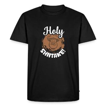 Holy Shiitake! Mycologist Fungus - Men's Premium Organic T-Shirt - black - Front - Nico (187cm)