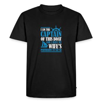 I am the captain of this boat sailboat sailboat sail - Men's Premium Organic T-Shirt - black - Front - Nico (187cm)