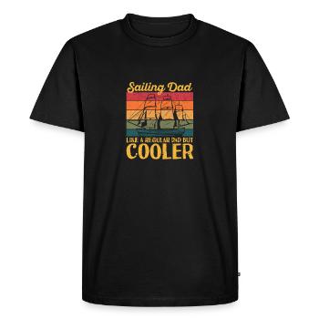 Sailing Daddy Sailboat Sailboat Captain - Men's Premium Organic T-Shirt - black - Front - Nico (187cm)