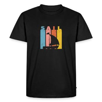Sail Retro Vintage Sailing Silhouette Sailor Boat - T-shirt Premium bio Homme - noir - Devant - Nico (187cm)