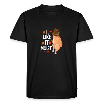 I Like It Moist Fall Family Thanksgiving - Men's Premium Organic T-Shirt - black - Front - Nico (187cm)