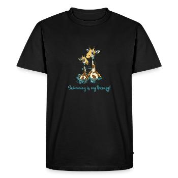 La natation est ma thérapie Nageur sauveteur - T-shirt Premium bio Homme - noir - Devant - Nico (187cm)