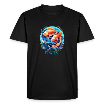 Portez votre signe du zodiaque astrologique avec fierté: Poissons - T-shirt Premium bio Homme - noir - Devant - Nico (187cm)
