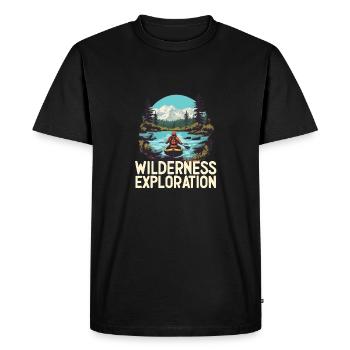 EXPLORATION DE LA NATURE SAUVAGE - T-shirt Premium bio Homme - noir - Devant - Nico (187cm)