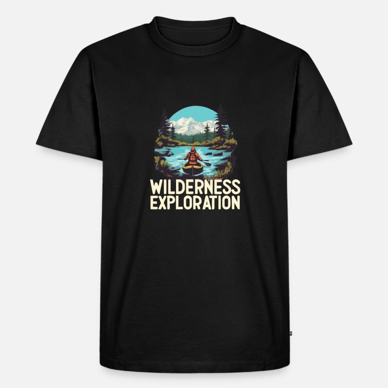 WILDERNESS EXPLORATION - Männer Premium Bio T-Shirt - Schwarz