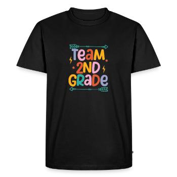 Équipe 2e année Deuxième enseignant de 100 jours d’école - T-shirt Premium bio Homme - noir - Devant - Nico (187cm)