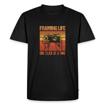 Framing Life One Click At A Time Photography Camer - Men's Premium Organic T-Shirt - black - Front - Nico (187cm)