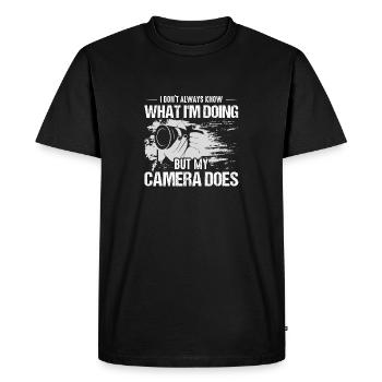But My Camera Does Photography Lens - Men's Premium Organic T-Shirt - black - Front - Nico (187cm)