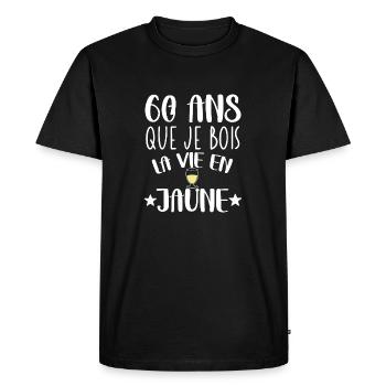 60 ans cadeau anniversaire homme humour beauf - T-shirt Premium bio Homme - noir - Devant - Nico (187cm)