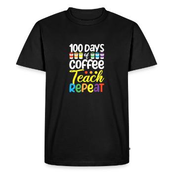 100 Days of School Coffee Lovers Teach Again - Men's Premium Organic T-Shirt - black - Front - Nico (187cm)