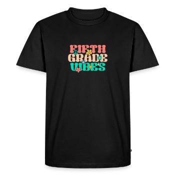 Cinquième année Vibes Cinquième année Équipe Rétro 100 - T-shirt Premium bio Homme - noir - Devant - Nico (187cm)