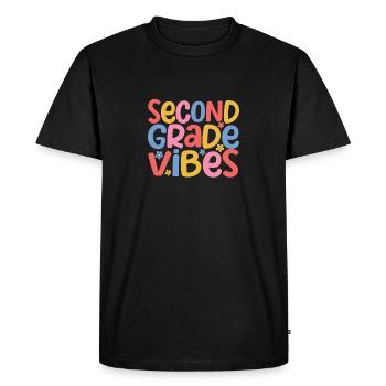 Second Class Vibes 2ème Équipe Rétro 100ème Jour d’École - T-shirt Premium bio Homme - noir - Devant - Nico (187cm)