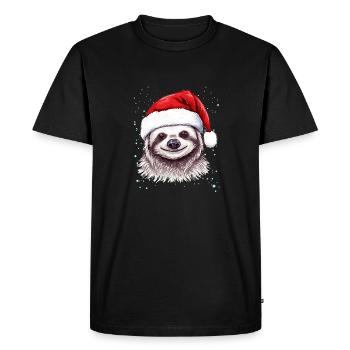 Funny Sloth Christmas Graphics - Cute Christmas Sl - Men's Premium Organic T-Shirt - black - Front - Nico (187cm)