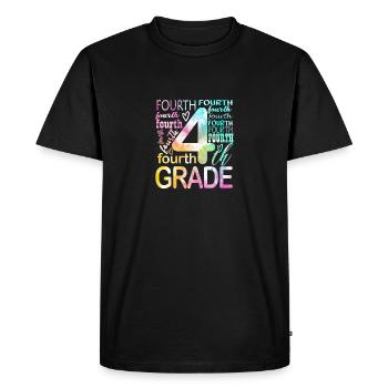 Tie Dye 4e année équipe de typographie quatrième année - T-shirt Premium bio Homme - noir - Devant - Nico (187cm)