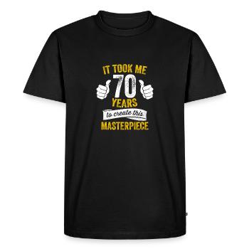Funny 70 Years Old Joke 70th Birthday Gag Proud - Men's Premium Organic T-Shirt - black - Front - Nico (187cm)
