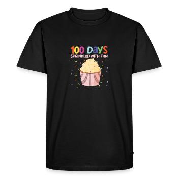 100 jours saupoudrés de cupcakes amusants professeur étudiant - T-shirt Premium bio Homme - noir - Devant - Nico (187cm)
