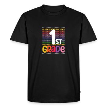 1st grade typography team first graders 100. - Men's Premium Organic T-Shirt - black - Front - Nico (187cm)
