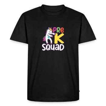 100e jour d’école de l’escouade Pre-K Flossing Unicorn - T-shirt Premium bio Homme - noir - Devant - Nico (187cm)