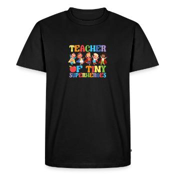 Teacher Of Tiny Superheroes Funny Lessons - Men's Premium Organic T-Shirt - black - Front - Nico (187cm)