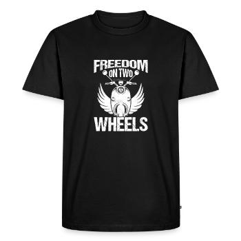 Liberté Sur Deux-Roues Cyclomoteur Scooter - T-shirt Premium bio Homme - noir - Devant - Nico (187cm)