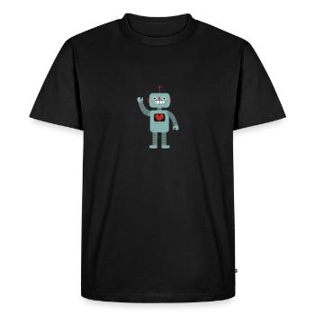 Robot Heart Valentine's Day Couples Matching Family - Men's Premium Organic T-Shirt - black - Front - Nico (187cm)