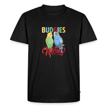 Maman perroquet propriétaire de perruche oiseau aviaire - T-shirt Premium bio Homme - noir - Devant - Nico (187cm)