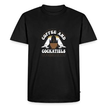 Café & Calopsittes Oiseau Oiseau Perroquet Propriétaire - T-shirt Premium bio Homme - noir - Devant - Nico (187cm)