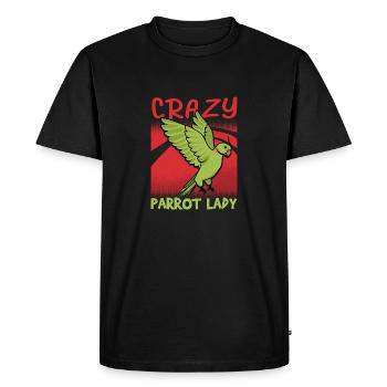 Crazy Parrot Lady Bird Propriétaire de perroquet aviaire - T-shirt Premium bio Homme - noir - Devant - Nico (187cm)