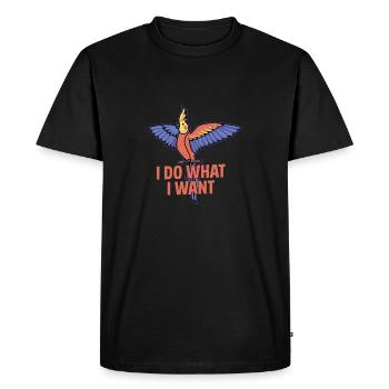 Je fais ce que je veux Perroquet propriétaire oiseau aviaire - T-shirt Premium bio Homme - noir - Devant - Nico (187cm)