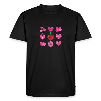 Enseigner l’amour Inspirer l’amour de la Saint-Valentin Enseigner l’amant - T-shirt Premium bio Homme - noir - Devant - Nico (187cm)