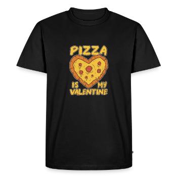 Pizza Is My Valentine Funny Valentine's Day - Men's Premium Organic T-Shirt - black - Front - Nico (187cm)
