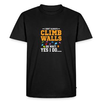 Je n’escalade pas toujours les murs oh attends escalade Boulde - T-shirt Premium bio Homme - noir - Devant - Nico (187cm)