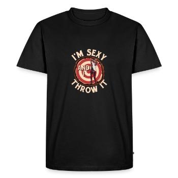 I'm Sexy And I Throw It Axe Throwing Hatchet Ax - Men's Premium Organic T-Shirt - black - Front - Nico (187cm)