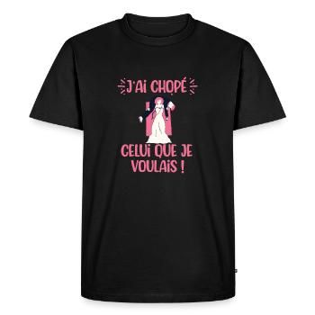Future mariée cadeau EVJF original témoins mariage - T-shirt Premium bio Homme - noir - Devant - Nico (187cm)
