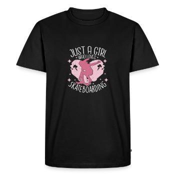 Juste Une Fille Qui Aime Skateboard Skater Skatebo - T-shirt Premium bio Homme - noir - Devant - Nico (187cm)