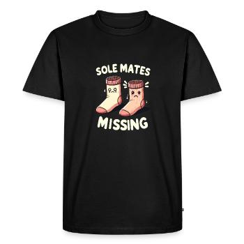Soulmates Missing - Men's Premium Organic T-Shirt - black - Front - Nico (187cm)